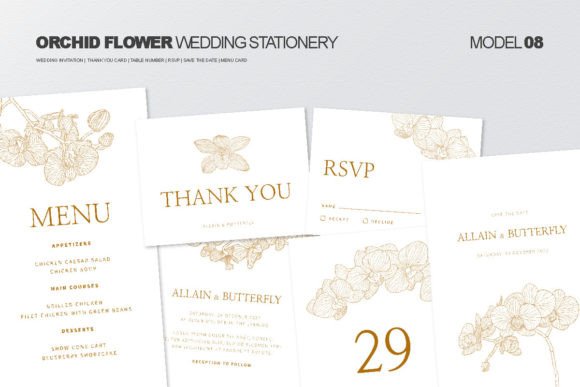 Download Wedding Stationery with Orchid Flower - Wedding Collection
