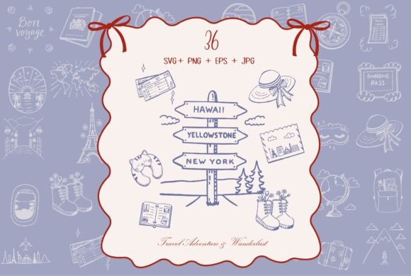 Download Vintage Travel Adventure Journey Doodles - Adventure Collection