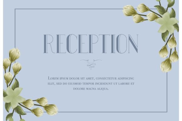 Download Reception Card Template with Snowdrops a - Premium Bundle