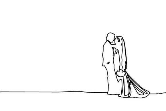 Download Abstract Line Art Couple Wedding Art - Wedding Collection