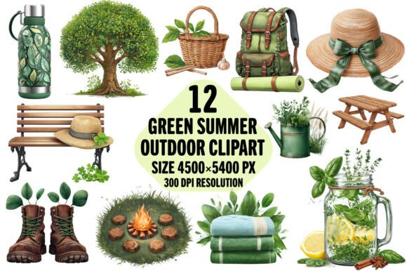 Download Green Summer Outdoor Adventure Watercolo - Adventure Collection