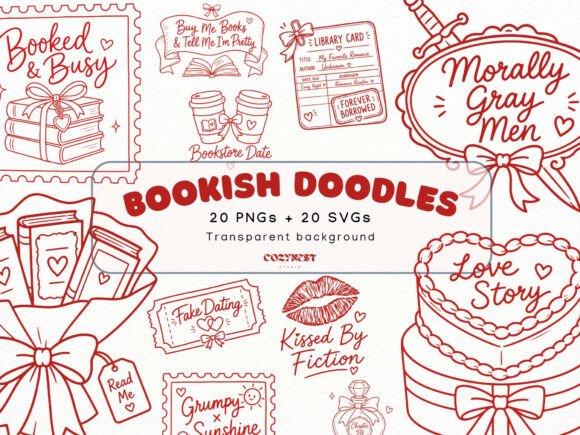 Download Romance Lover Doodle Clipart Bookish PNG - Romance Collection