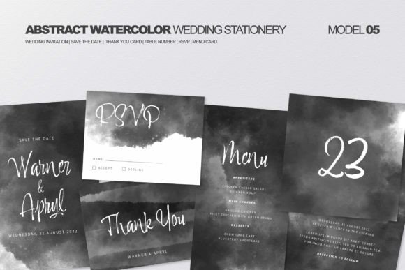 Download Abstract Watercolor Wedding Stationery - Wedding Collection