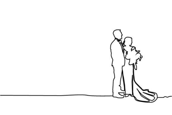 Download Abstract Line Art Couple Wedding Design - Wedding Collection