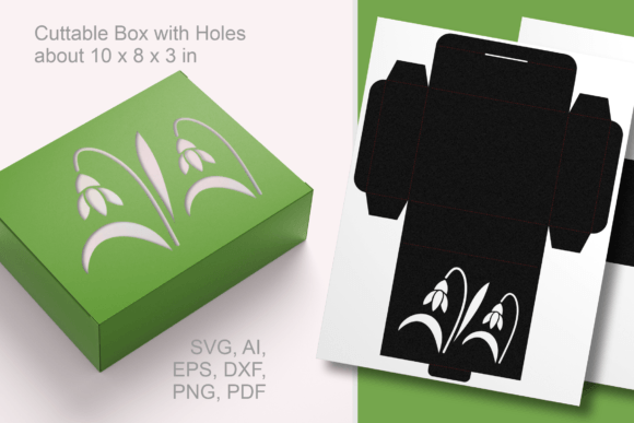 Download Snowdrops Rectangular Favor Box Template - Premium Resources