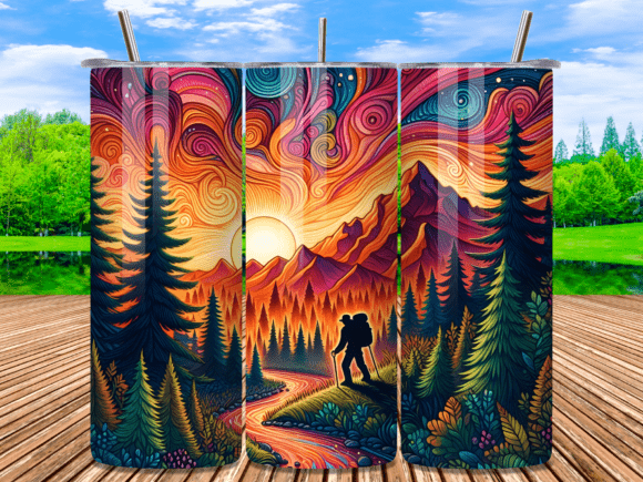 Download Sunset Adventure Hiking Tumbler Wrap Png - Adventure Collection