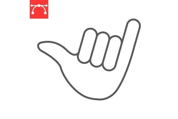Download Hang Loose Gesture Line Icon - Gesture Collection