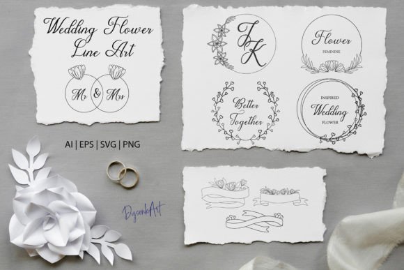 Download Wedding Flower Line Art - Wedding Collection